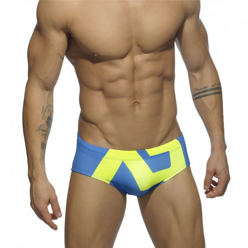 ADDICTED Swim Brief — Low-Rise Colorblock, Pouch Lift