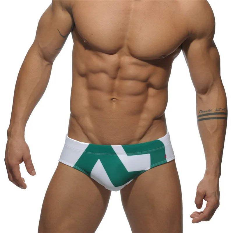 ADDICTED Swim Brief — Low-Rise Colorblock, Pouch Lift